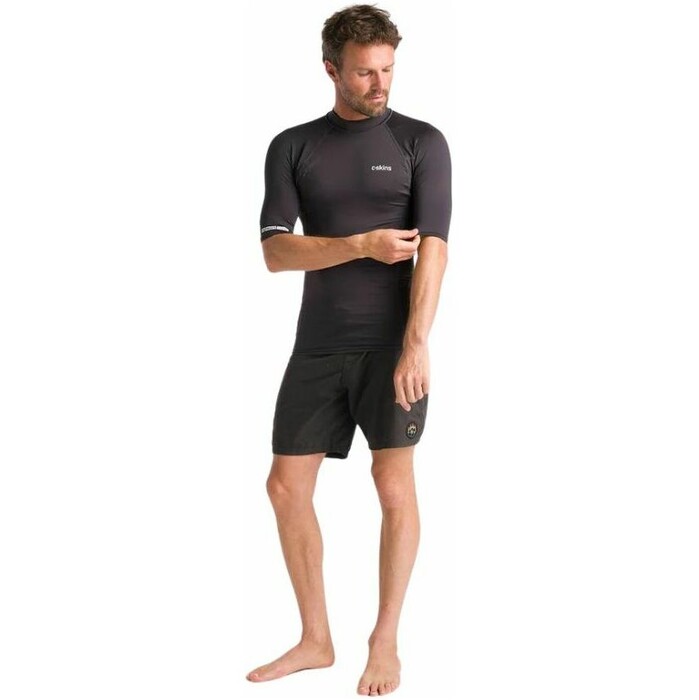 2024 C-Skins Mens NuWave UV Basics Short Sleeve Rash Vest C-NLYSSMC - Anthracite